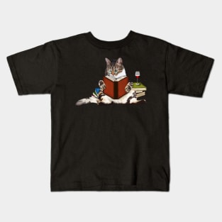 Cat Reading Book, Funnny Cat Lover Kids T-Shirt